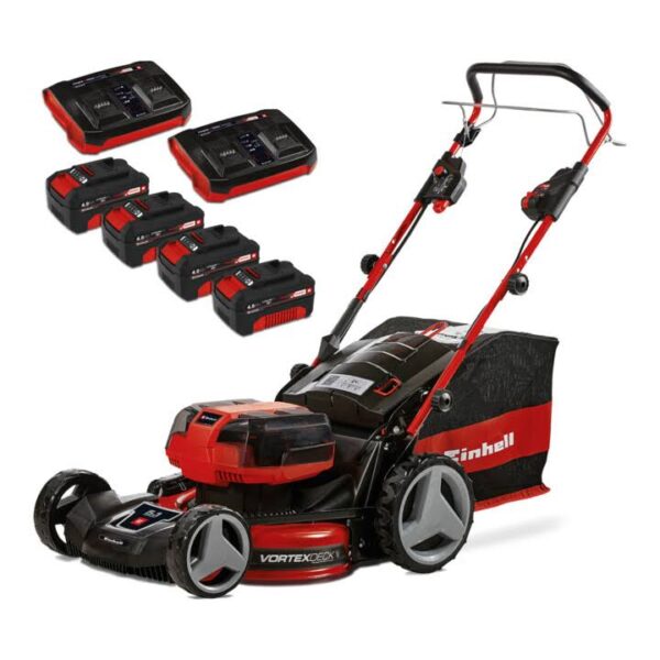 Tondeuse à gazon sans fil Einhell GE-CM 36/47 S HW Li (4 x Batteries + 2 x Chargeurs)